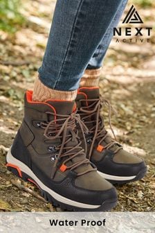 Khaki Green Regular/Wide Fit Next Active Sports Performance Forever Comfort® Waterproof Walking Boots (965166) | 47 €