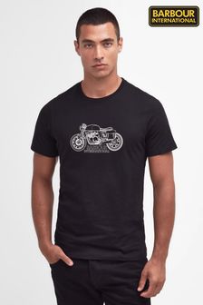 Barbour® International Black Colgrove Bike Motor Graphic T-Shirt (965445) | 210 SAR
