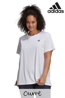 adidas White Curve Badge Of Sports Training T-Shirt (965449) | $26
