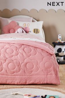 Pink bed throw and cushions clearance