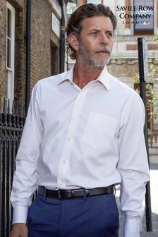 Savile Row Company Classic Fit Non-Iron Single Cuff White Shirt
