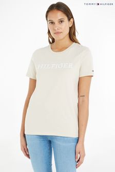 Tommy Hilfiger Monotype T-Shirt in Regular Fit, Creme (966524) | 50 €