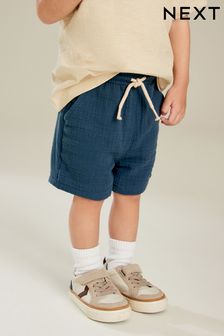 Navy Soft Textured Cotton Shorts (3mths-7yrs) (966630) | €8.50 - €11.50