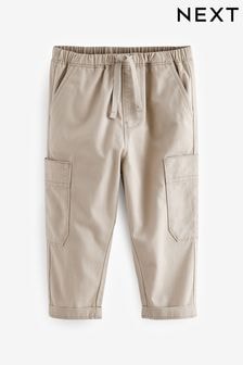 Neutral Cream 100% Cotton Side Pocket Pull-On Trousers (3mths-7yrs) (966834) | $15 - $18