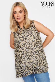 Yours Curve Leopard Sleeveless Shirt (967043) | kr440