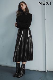 Black Premium High Shine Midi Skirt (967468) | 154 zł