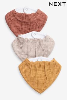 素色 - 3件裝嬰兒服飾馬斯林浸泡圍巾 (968195) | NT$330