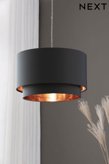 Grey And Copper Rico 2 Tier Easy Fit Lamp Shade (968940) | ₪ 82
