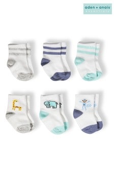 aden + anais Blue Baby Socks Six Pack Gift Set (969087) | €29