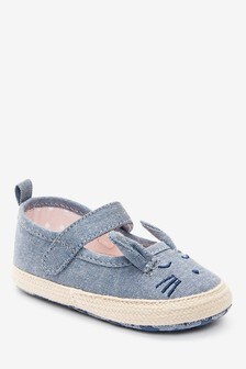 Denim Bunny Mary Jane Baby Shoes (0-18mths) (969335) | $13