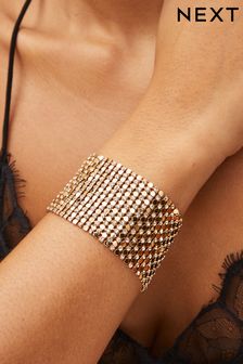 Gold Tone Chain Mail Sparkle Bracelet (970081) | 33 €