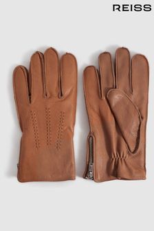 Reiss Tan Iowa Leather Gloves (970892) | 750 SAR