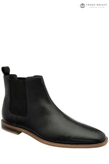 Frank Wright Black Leather Chelsea Mens Boots (971126) | 371 QAR