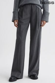 Reiss Grey Valeria Wool Blend Wide Leg Trousers (971134) | €301