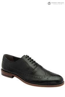 Frank Wright Black Leather Lace-Up Mens Brogues (971173) | AED416