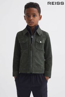 Reiss Forest Green Pike Junior Suede Zip Through Jacket (971194) | €200