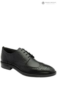 Frank Wright Black Leather Lace-Up Mens Brogues (971262) | $95