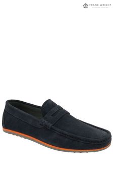 Frank Wright Blue Mens Suede Slip-On Loafers (971308) | $95