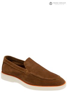 Frank Wright Brown Suede Slip-On Mens Loafers (971327) | Kč2,580