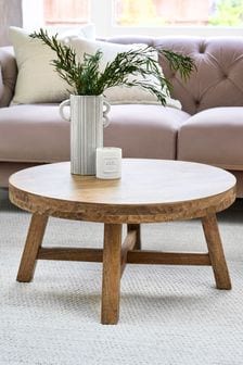 Natural Carved Mango Wood Coffee Table (971336) | €340