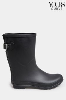 Чорний - Yours Curve Wide Fit Mid Calf Регульовані черевики Welly (971432) | 2 174 ₴