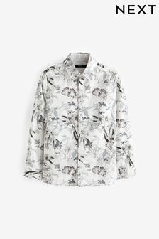 White Floral Long Sleeve Floral Print Shirt (3-16yrs) (971900) | OMR8 - OMR11