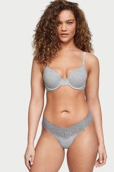 Victoria's Secret Heather Grey Posey Lace Thong Knickers (972066) | €10.50