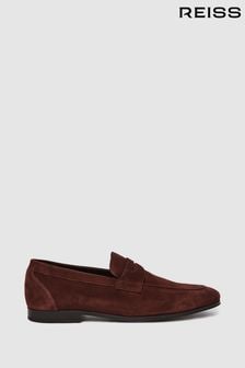 Reiss Rust Bray Suede Slip On Loafers (972092) | €278