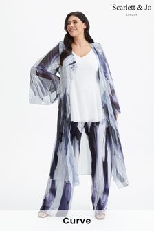 Scarlett & Jo Black/ White Waterfall Mesh Kimono Cover-up (972129) | €76