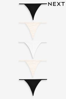 黑色／白色／裸色 - 超細纖維女性內褲5條裝 (972377) | HK$118