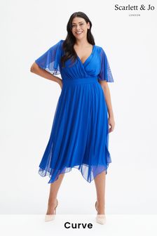 Scarlett & Jo Cobalt Blue Julie Hanky Hem Dress (972622) | €108