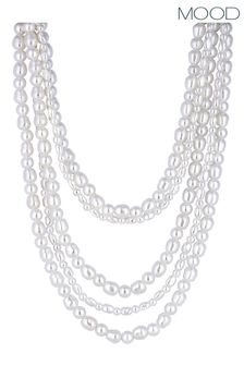 Mood White Pearl Statement Multirow Necklace (972709) | €35