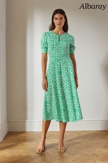 Зеленое платье миди с цветочным принтом Albaray (972785) | €58