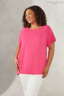 Live Unlimited Curve Pink Flutter Sleeve Jersey Top (972984) | €26