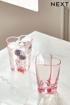 Pink Heart Set of 2 Tumbler Glasses (973118) | 363 UAH