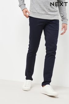 Navy Blue Skinny Fit Stretch Chino Trousers (973162) | kr243