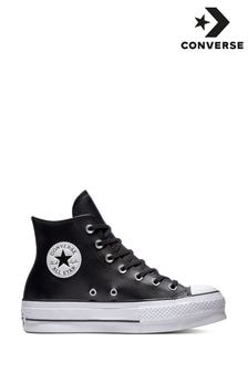 Converse Black Platform Lift Chuck Taylor Leather High Trainers (973184) | $154