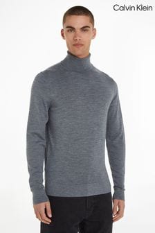 Grey - Calvin Klein Merino Turtle Neck Sweater (973717) | kr2 380