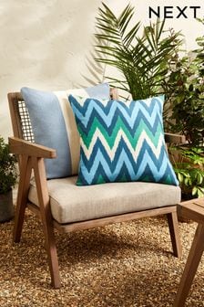 Blue 50 x 50cm Zig Zag Outdoor Cushion (975045) | SGD 27