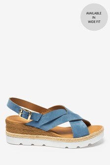 Chaussures compensées à brides croisées style sport