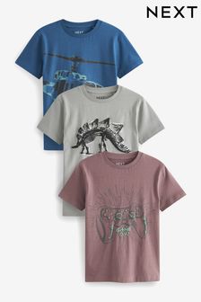 Mineralblau/Grafikprint - T-Shirts mit Grafik, 3er-Pack (3-16yrs) (975710) | 21 € - 28 €