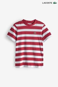 Rot - Lacoste Children's Stripe T-shirt (975831) | 55 € - 62 €