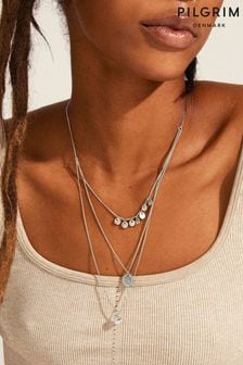 PILGRIM Silver Arden Crystal Necklace (975930) | LEI 239