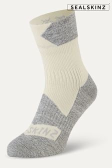 SEALSKINZ Cream Bircham Waterproof All Weather Ankle Length Socks (976231) | $73