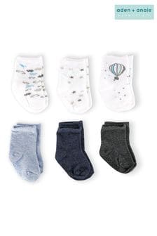 aden + anais Blue Baby Socks Six Pack Gift Set (976325) | €29