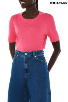 Whistles Rosa Double Trim Pink T-Shirt (976333) | €44