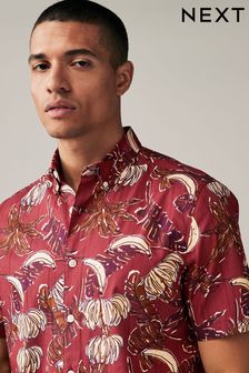 Red Printed Floral Short Sleeve Shirt (976652) | €34