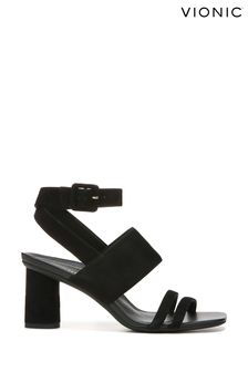 Vionic Suede Yasmin Heeled Black Sandals (976653) | $207