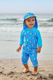 JoJo Maman Bébé Blue Toucan UPF 50 2-Piece Sun Protection Suit (977605) | 124 QAR