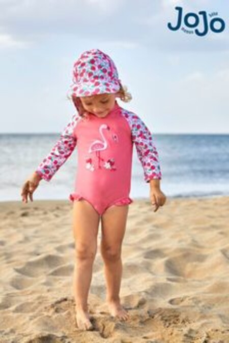 JoJo Maman Bébé Strawberry Flamingo UPF 50 Long Sleeve Swimsuit (977742) | 28 €